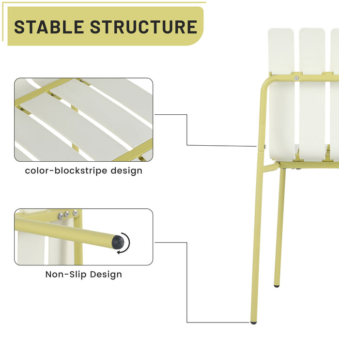 4 Piece Set Of Modern Color Block Designed Single Chairs