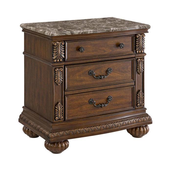 Cadenza UPH Bedroom Set with Black PU in Brown