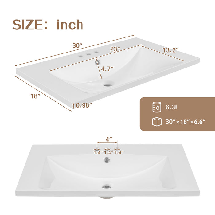 Modern Bathroom Vanity With Sink Combo, Multi Functional Cabinet With Doors And Drawer