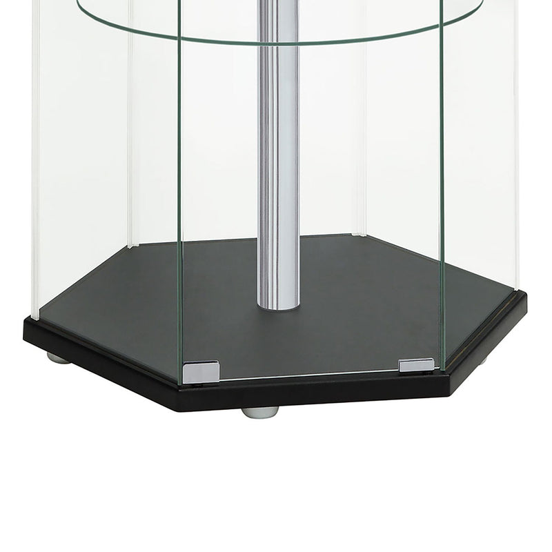 Tenley - 4 Shelf Curio Cabinet With Hexagonal Design