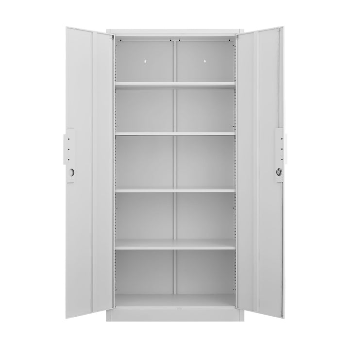 2 Door File Cabinet With Lock, 4 Adjustable Shelves, Heavy-Duty