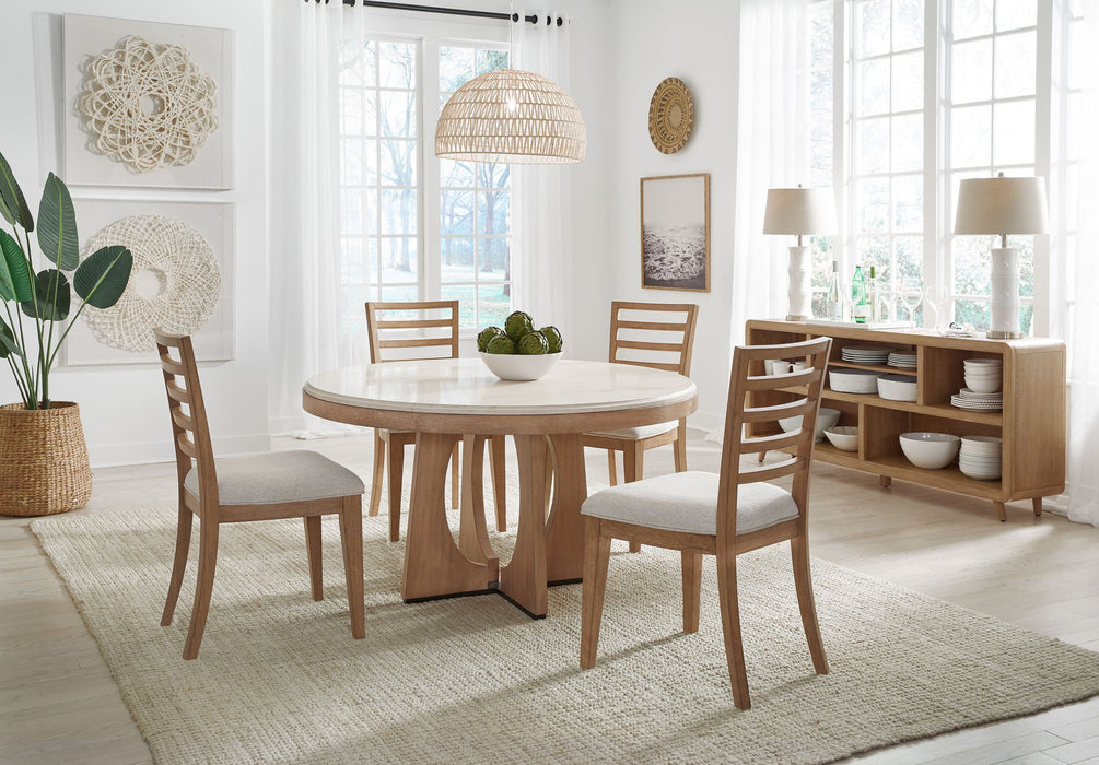 Escape - Ladder Back Dining Chair (Set of 2) - Glazed Natural Oak Mirage Mist