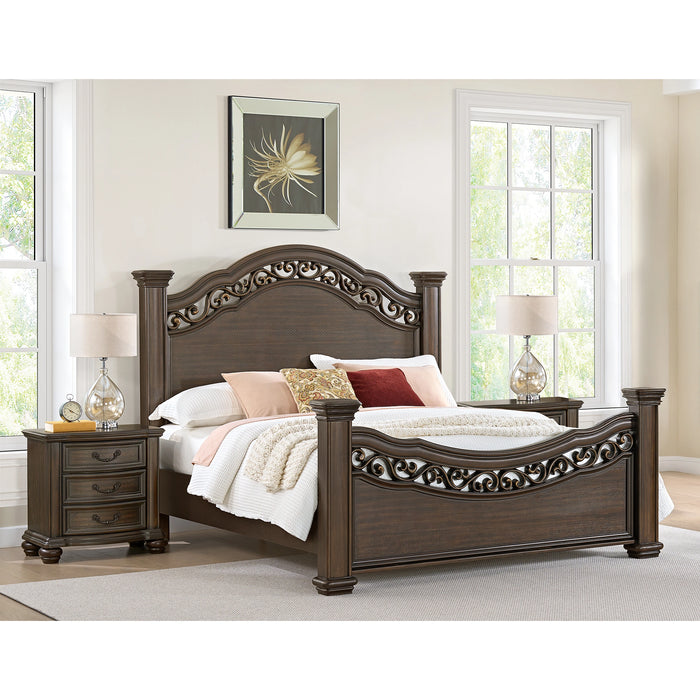 Brunswick Bedroom Set with 2 Nightstands in Mahogany