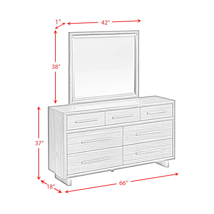 Brisbane UPH Bedroom Set with Boucle Beige and LED