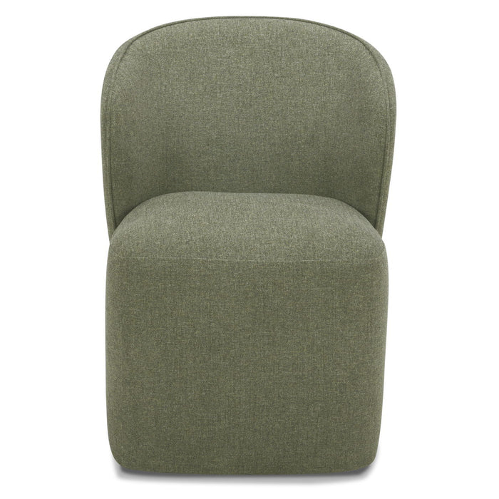 Crossings - Eden Rectangular Dining Table With 4 Upholstered Chairs - Toasted Tumbleweed & Green