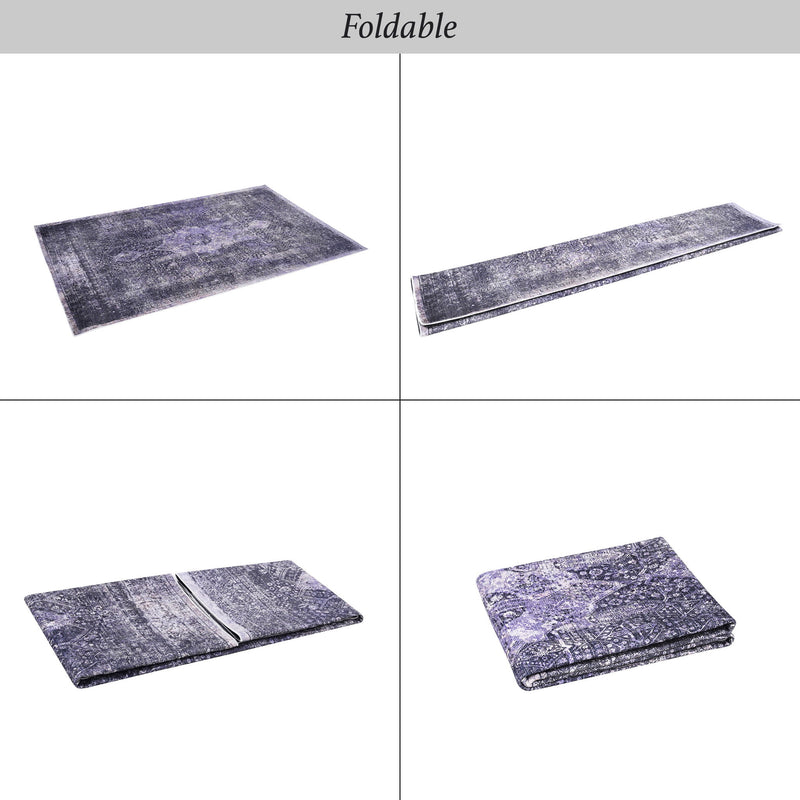 Maval - 6' X 9' Washable Area Rug - Anthracite