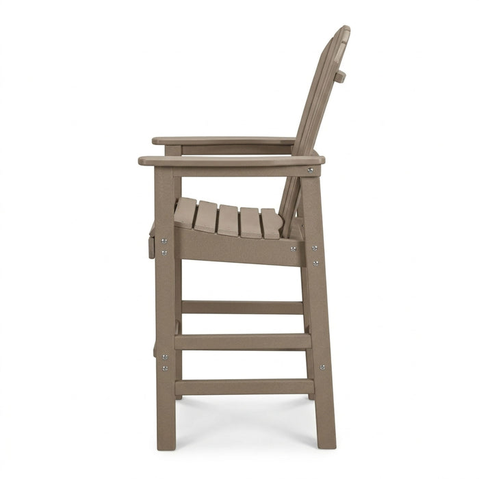 Bar Height Adirondack Chair With Cup Holder And Armrests