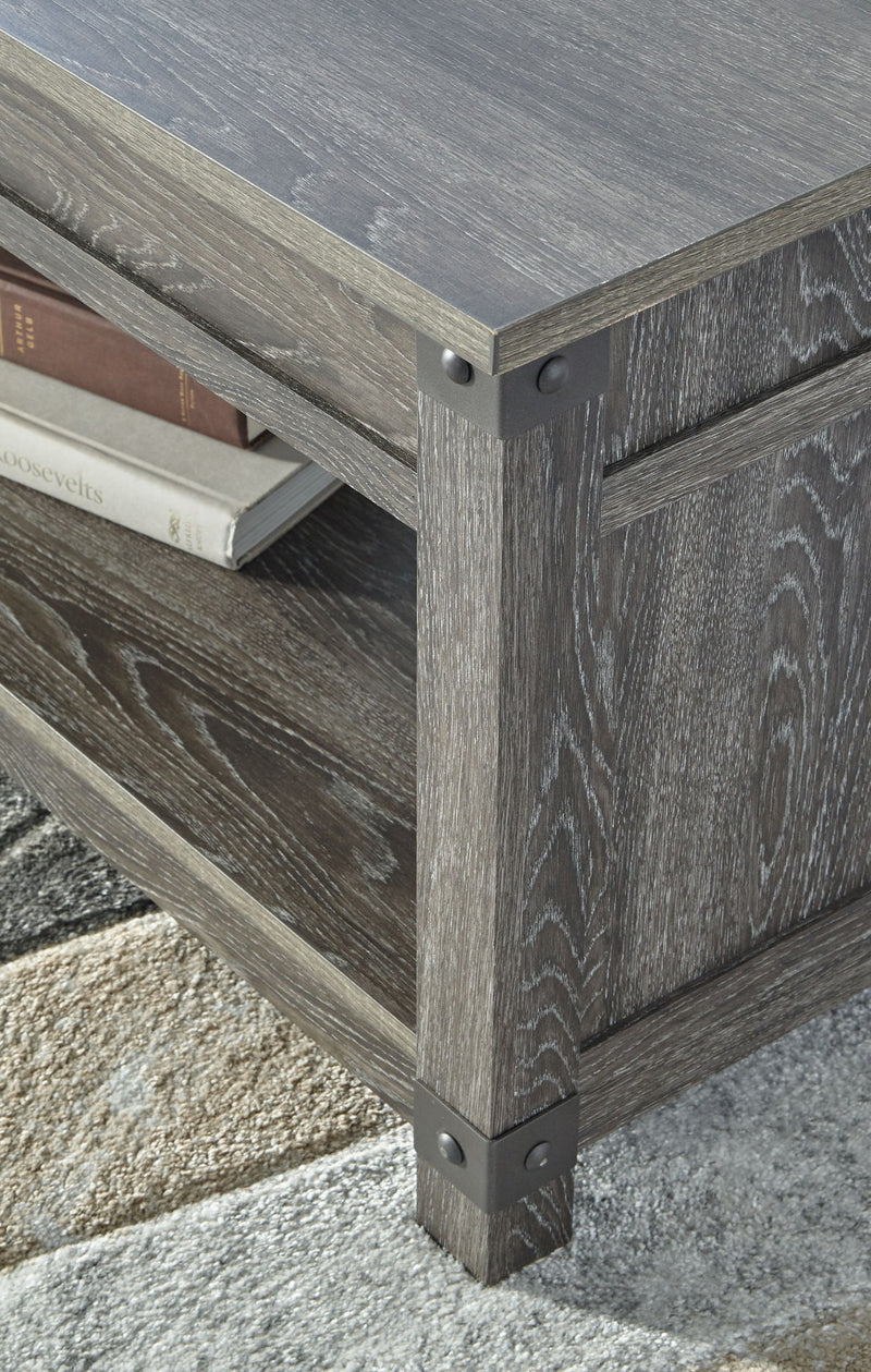 Freedan - Rect Lift Top Cocktail Table - Grayish Brown