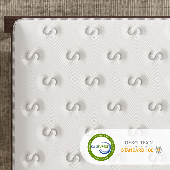 12'' Hybrid Mattress, Memory Foam & Pocket Springs For Pressure Relief