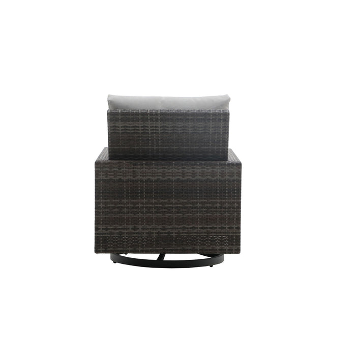 Bungalow - Patio Swivel Club Chair With Accent Pillow (Set of 2) - Gray