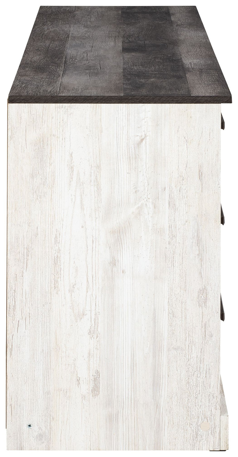 Shawburn - Six Drawer Dresser - Pewter-tone pulls - White / Black / Gray