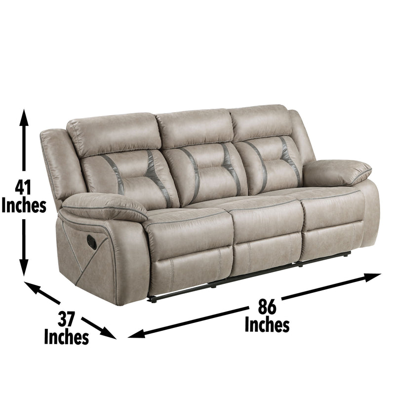 Tyson - Recliner Sofa With Drop Down Table - Gray