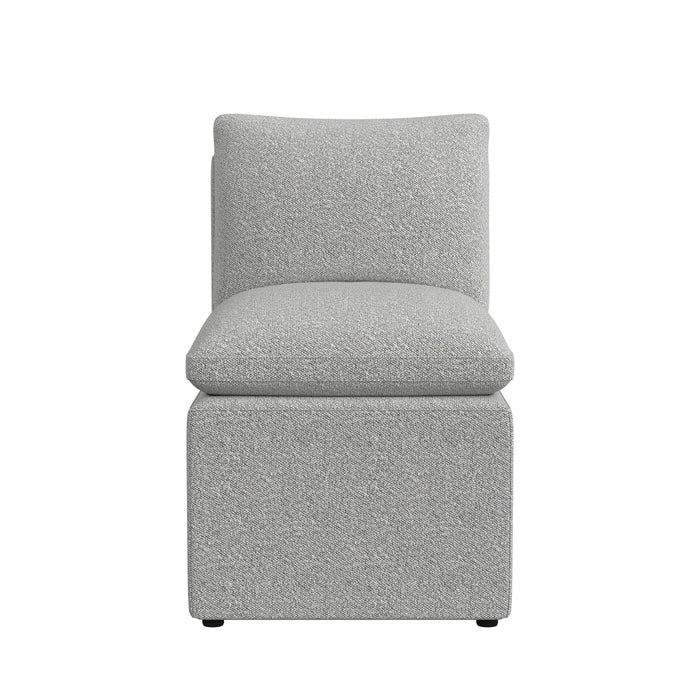 Portland UPH Armless Chair in Grey Boucle
