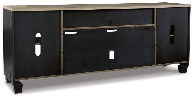 Foyland - XL TV Stand w/Fireplace Option - Black / Brown