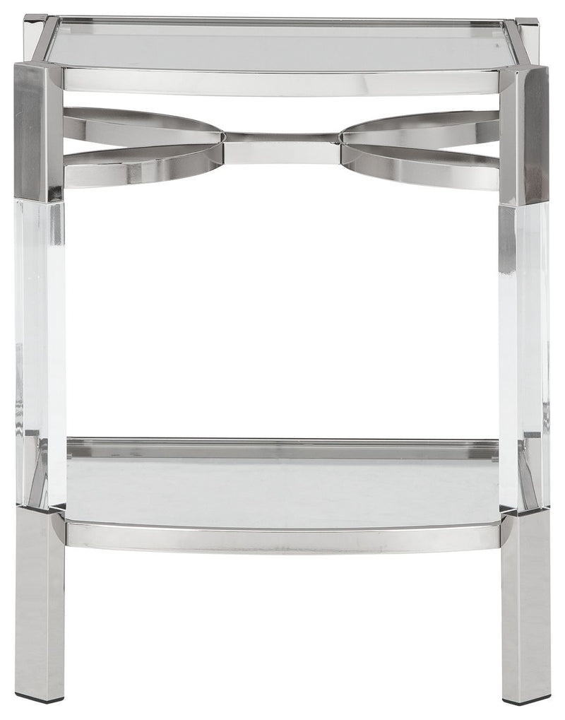 Chaseton - Accent Table - Clear / Silver Finish