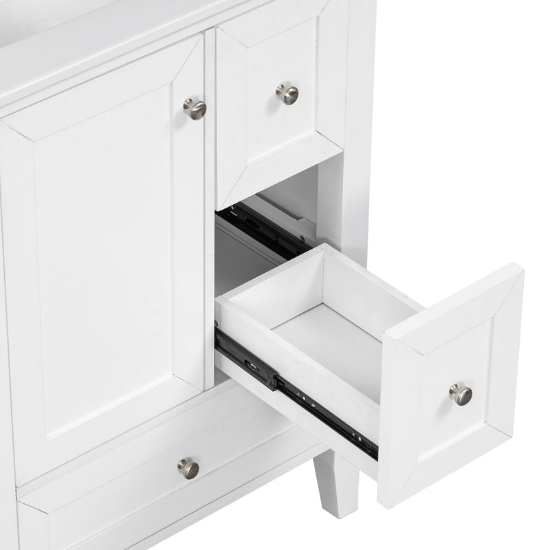 Modern Bathroom Vanity With Sink, Freestanding Cabinet With Drawers And Shelves