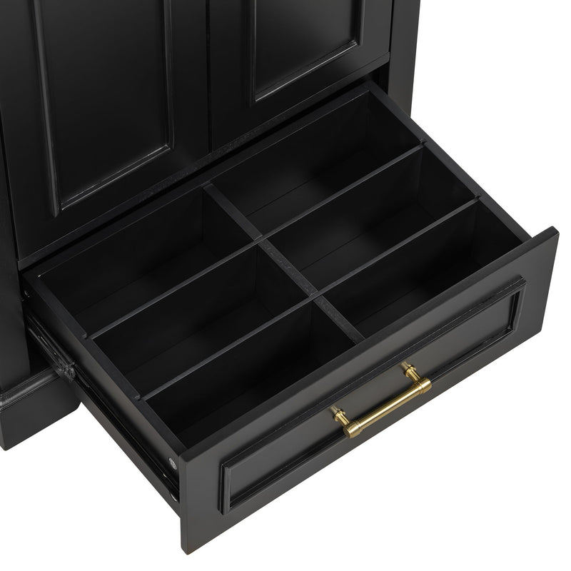 Bathroom Vanity With Sink, 1 Divided Drawer And 2 Soft Close Doors With Double Shelf