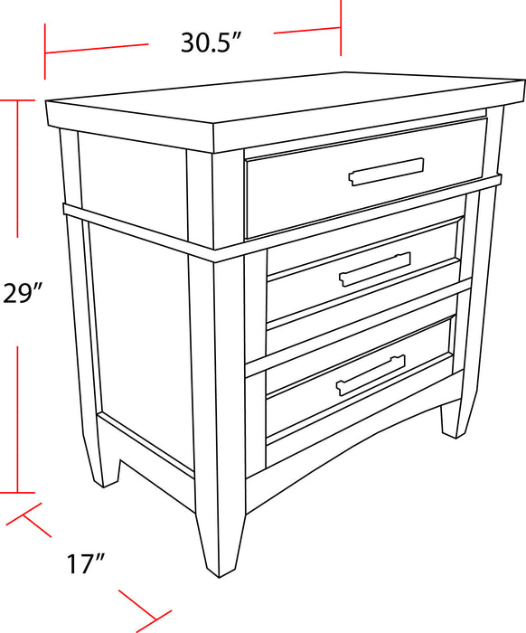 Americana Modern Bedroom - 2 Drawer Nightstand