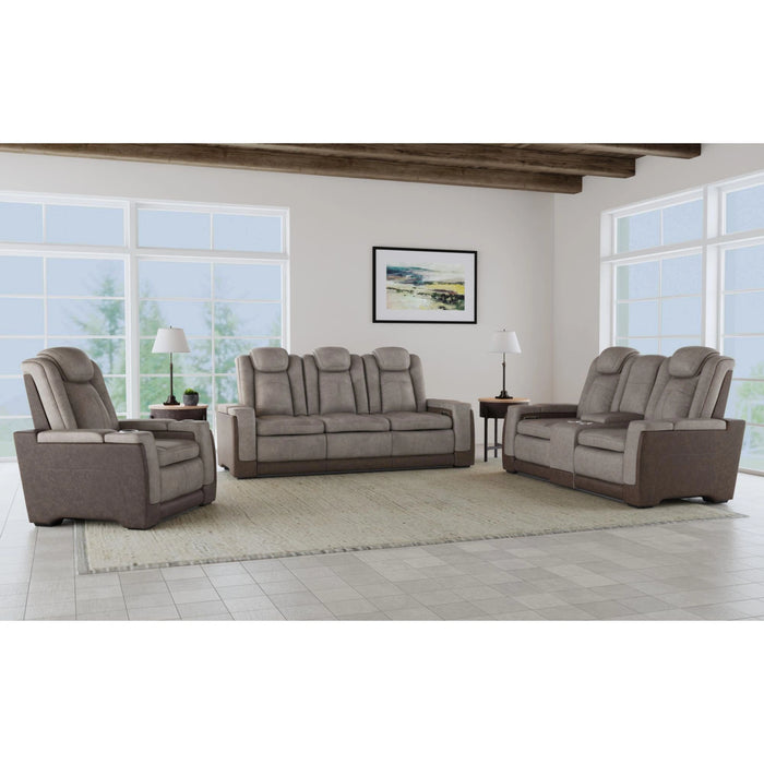 Lantana Power Motion Recliner with Power Headrest, Led ,wireless charger and cup holder in Rocky Grey/Brown