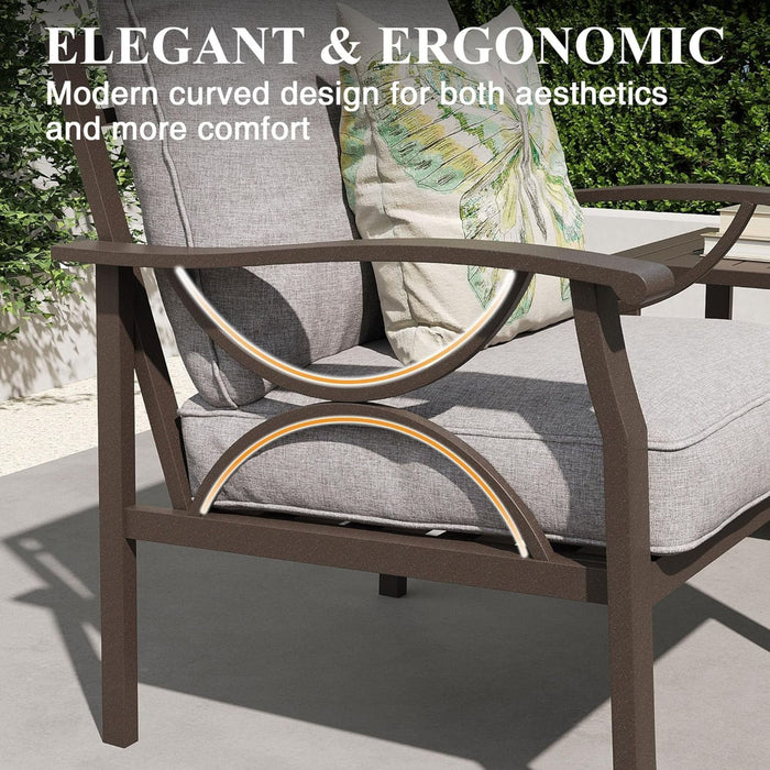 All-Weather 3 Seat Patio Sofa With Cushions