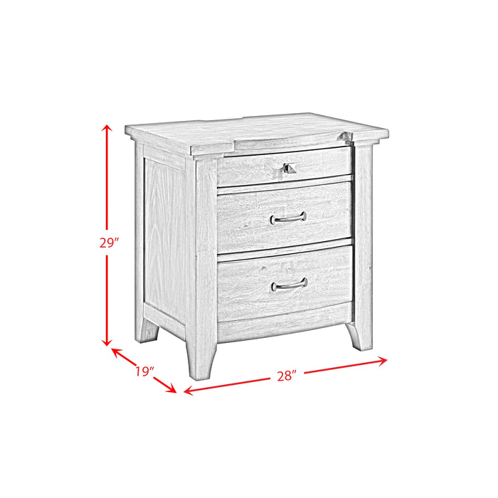 Gage 3-Drawer Nightstand with USB and Power in Chestnut