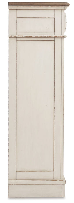 Realyn - Five Drawer Chest - White / Brown / Beige
