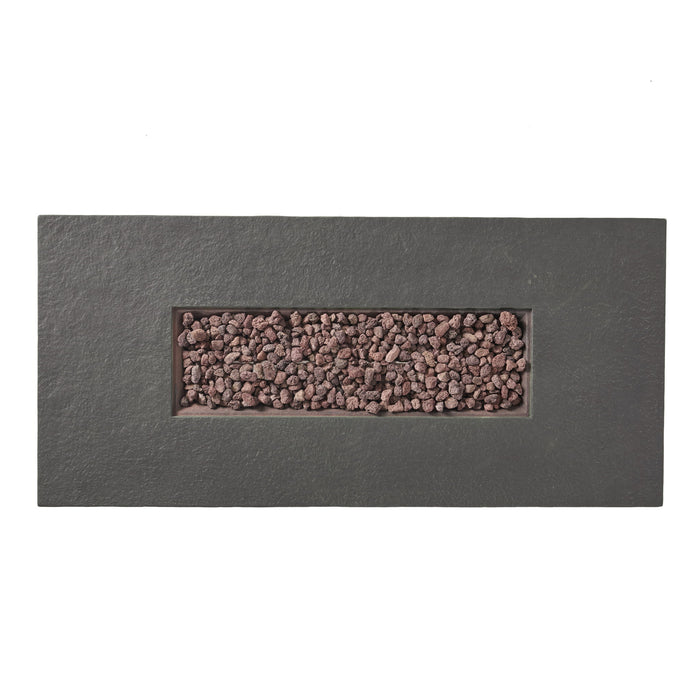Contemporary Rectangle Fire Pit 50, 000 Btu Magnesium Oxide - Stone Gray