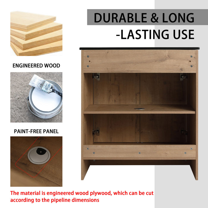 Freestanding Bathroom Vanity & Sink And Storage Cabinets, Soft Closing Doors