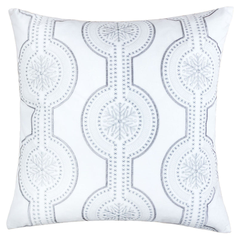 Holiday Throw Pillow With Snowflake Embroidery
