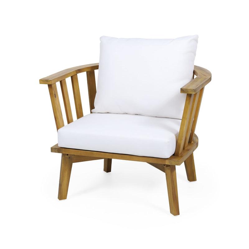 Patio Furniture Set, Outdoor Acacia Wood Patio Club Chair With Table