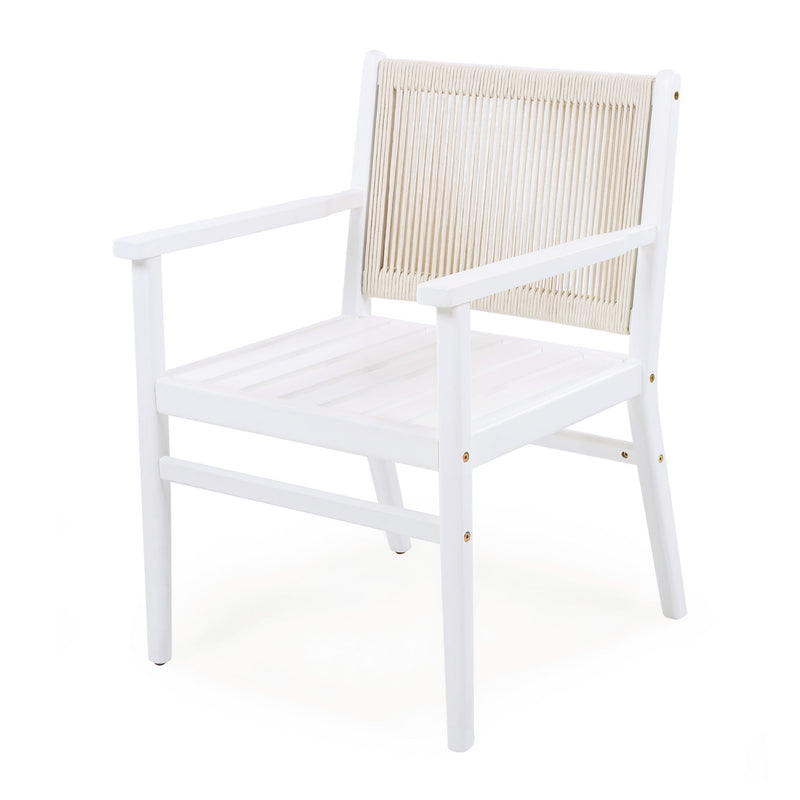 Outdoor Dining Armchair (Set of 2) - Beige / White