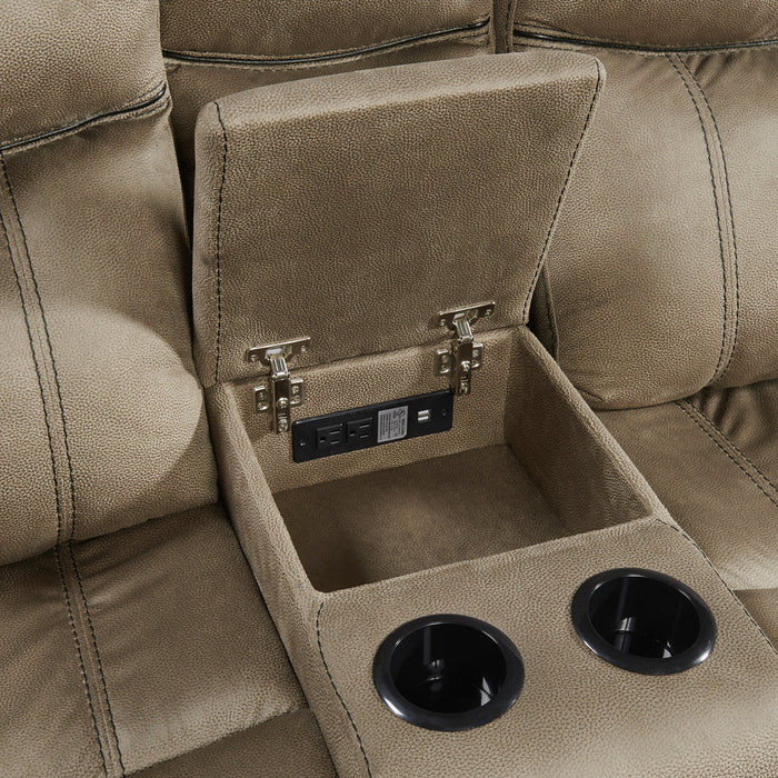 Sorrento 3PC Living Room Set in T101 Brown-Sofa, Loveseat & Recliner