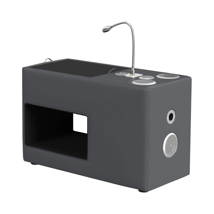 Valari Nightstand with Electronic Features in Grey PU