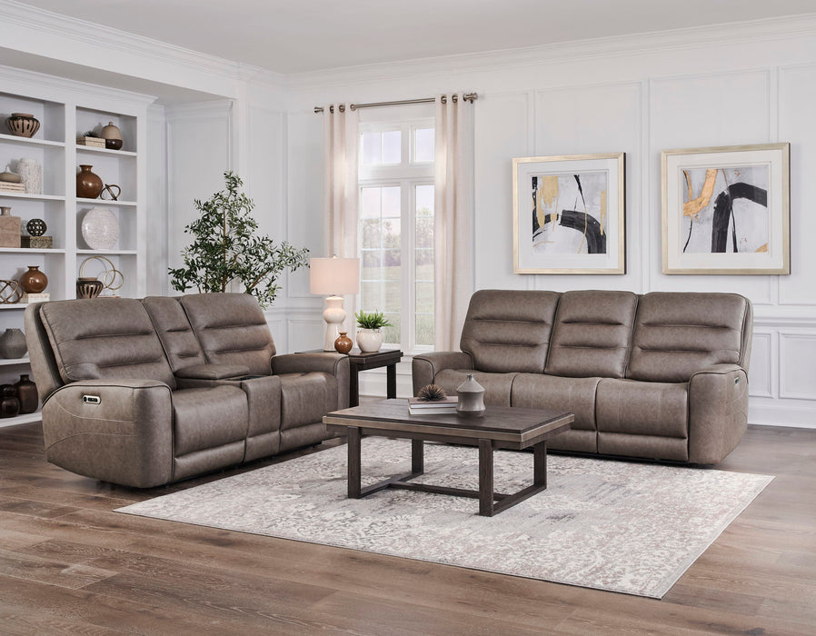 Lawson - Power Zero Gravity Tilt Console Loveseat P2 - Sydney Brunette