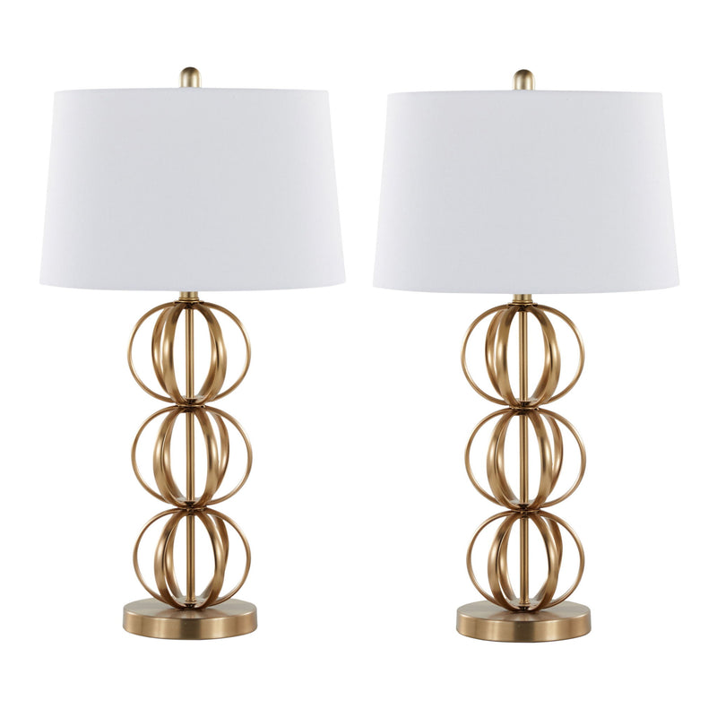 Linx - Contemporary Table Lamp (Set of 2) - Gold / White