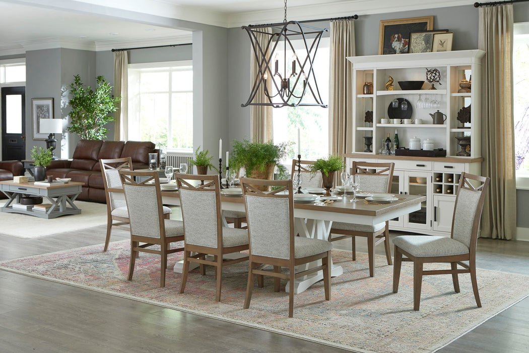 Americana Modern Dining - Trestle Dining Table With Extensions - Cotton