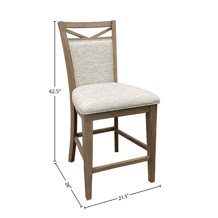 Americana Modern Dining - Upholstered Fabric Counter Chair (Set of 2) - Cotton