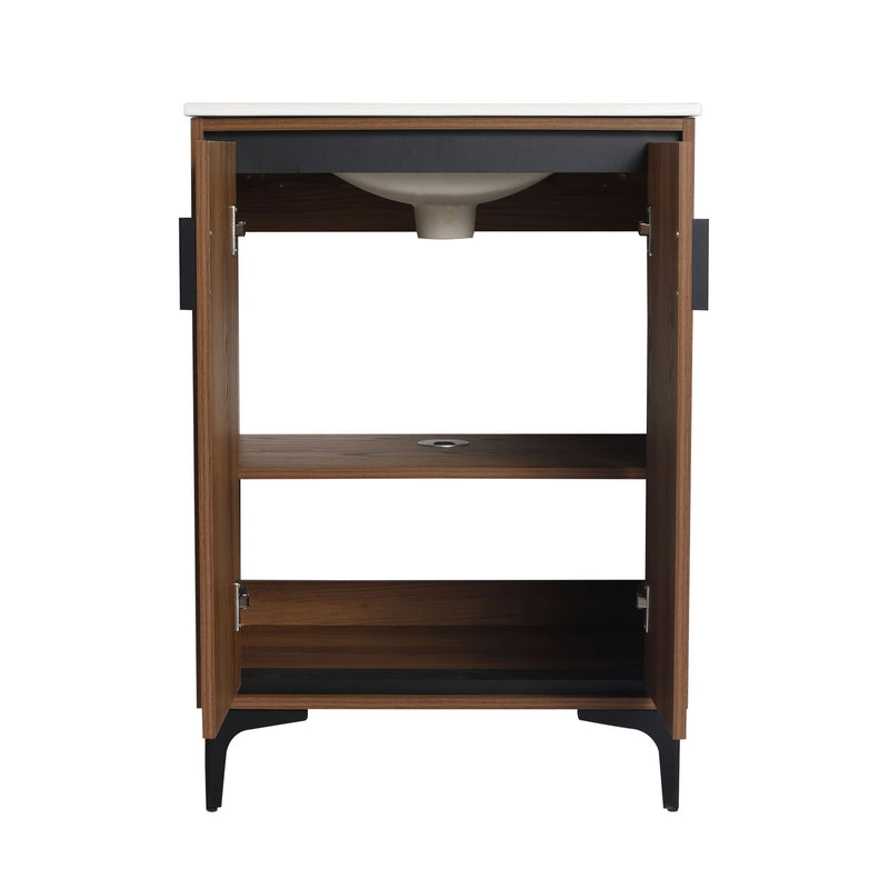Modern Bathroom Vanity With Top Sink, Engineered Wood Storage Cabinet