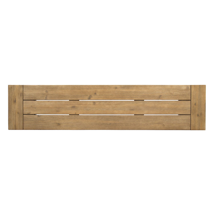 Outdoor Bench With Slat Panel Design And Acacia Wood Frame