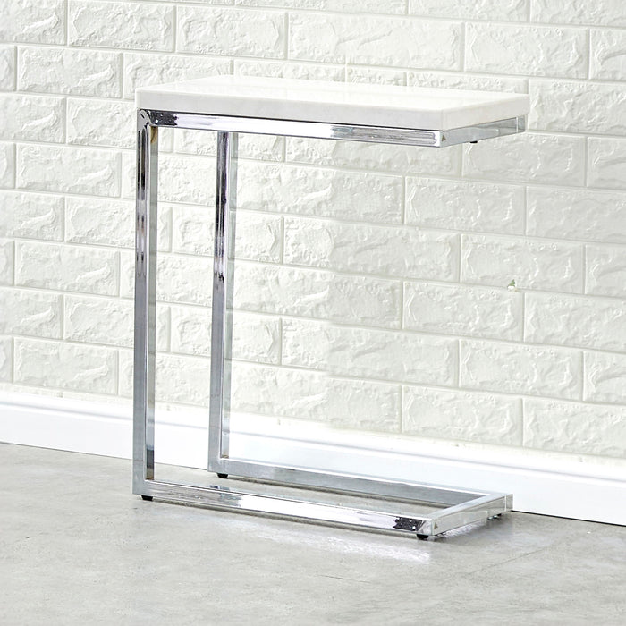 Echo - Marble Top Chairside Table - White