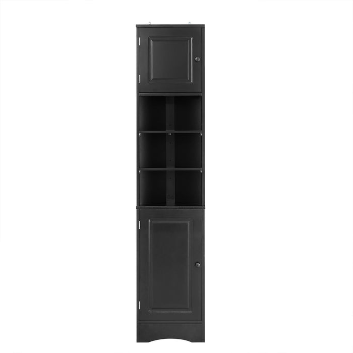Multi Functional Corner Cabinet With Adjustable Shelves And 2 Doors