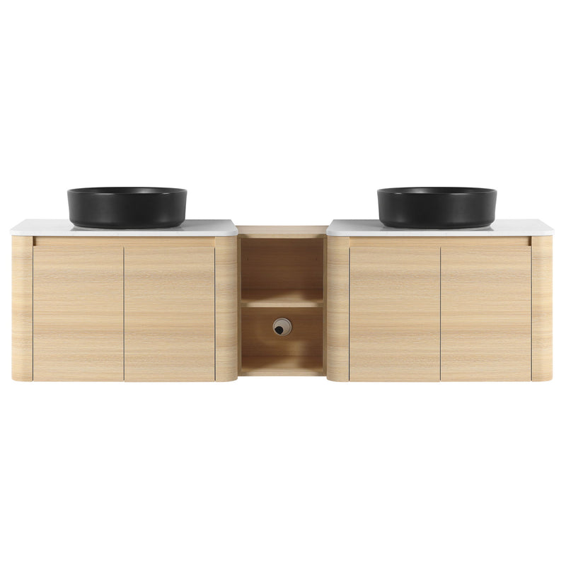 Mounted Bathroom Vanity With Art Sink, 1 Storage Shelf, Soft Close Door