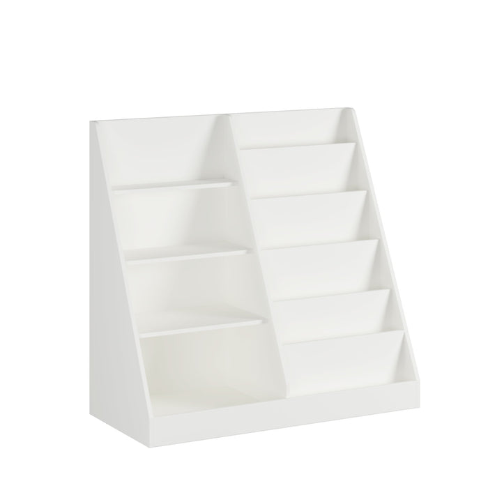Bookshelf And Toy Storage Organizer, 4 Tier Bookcase With Display Stand For Playroom