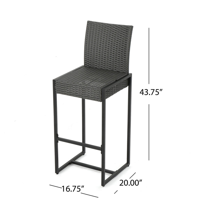 Outdoor Barstool With Hand Crafted Details (Set of 2)