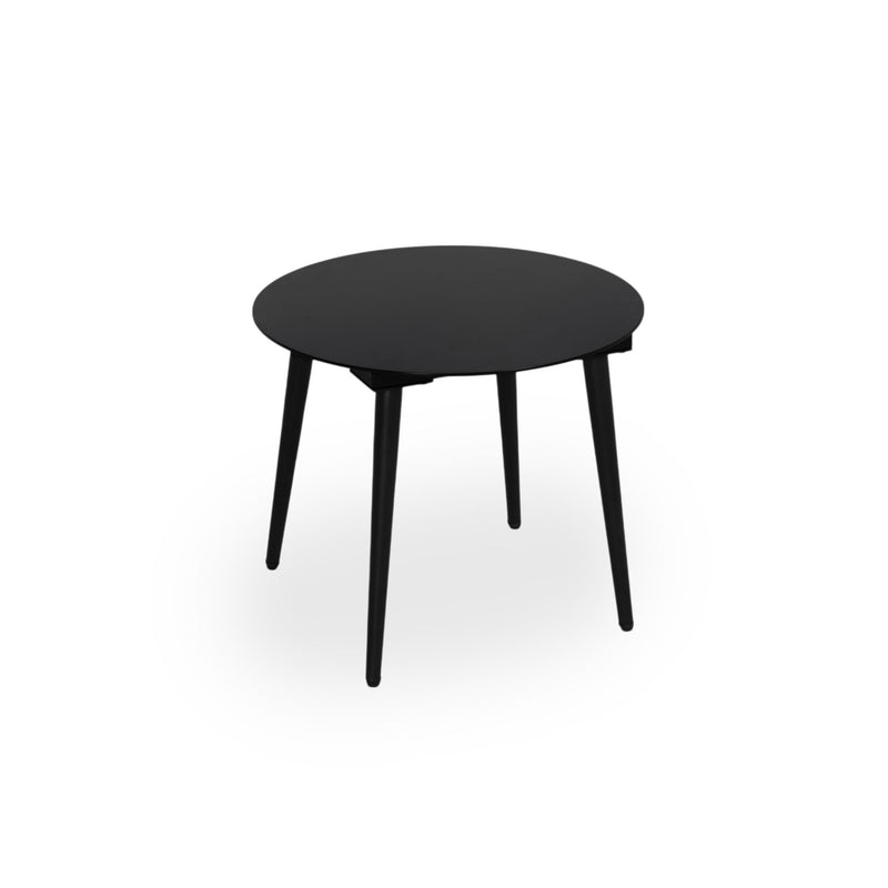 Outdoor Chat Set, 2 Chairs & Side Table - Black / Brown