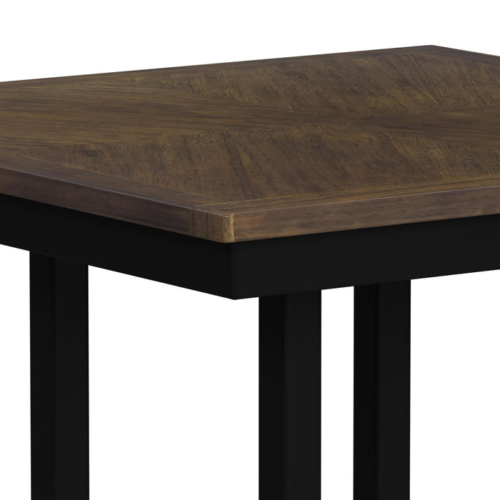 Brooks - 5 Piece Counter Set With Table And 4 Upholstered Seat & Wood Back Chairs - Medium Brown & Black