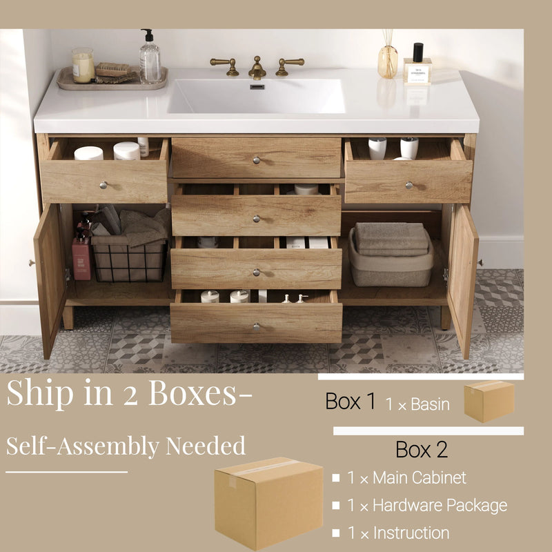 Modern Bathroom Vanity With Sink, Soft Close Drawers