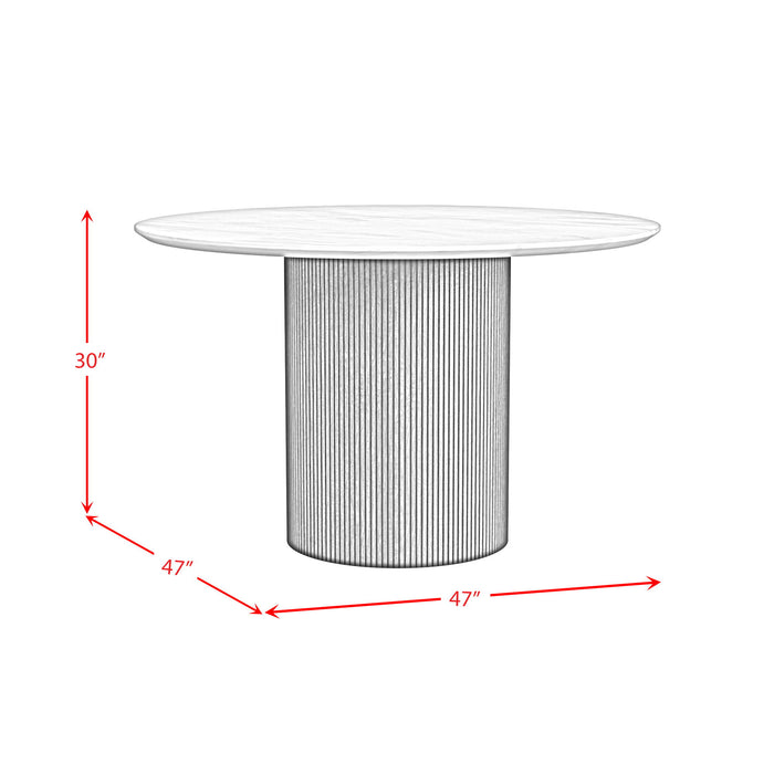 Sylvie - Round Dining Table With Faux Marble Top
