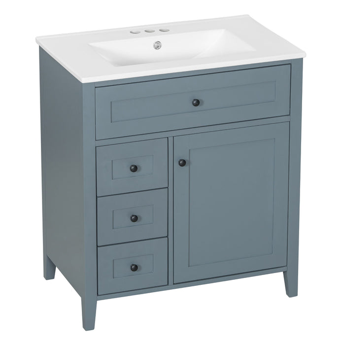 Bathroom Vanity With Sink, 3 Drawers And Adjustable Shelf, Freestanding Storage Unit