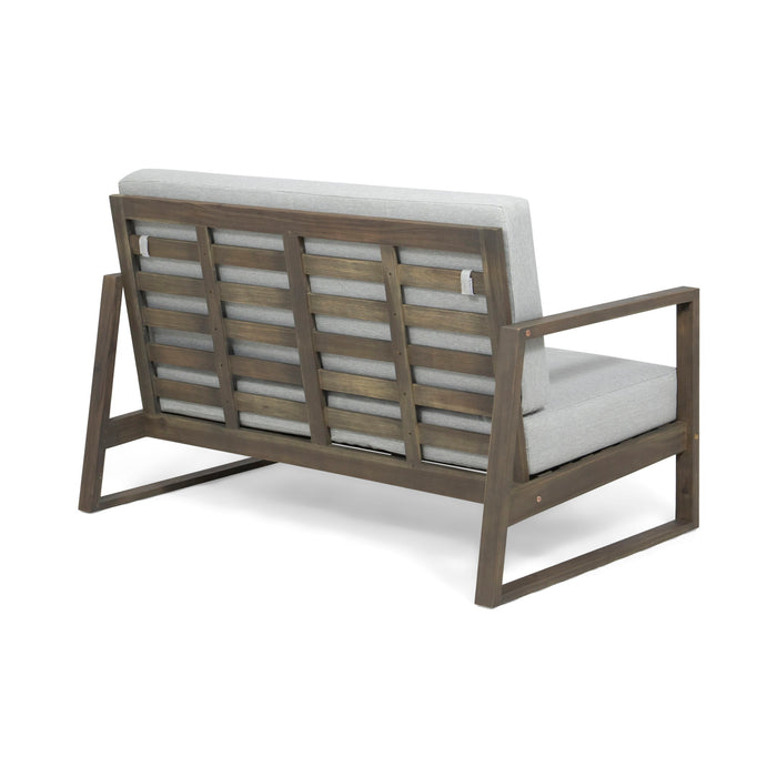Belgian - Loveseat & Coffee Table Set With Water Resistant Cushions - Gray